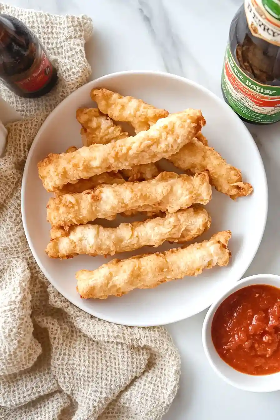 Homemade Beer Battered Mozzarella Sticks