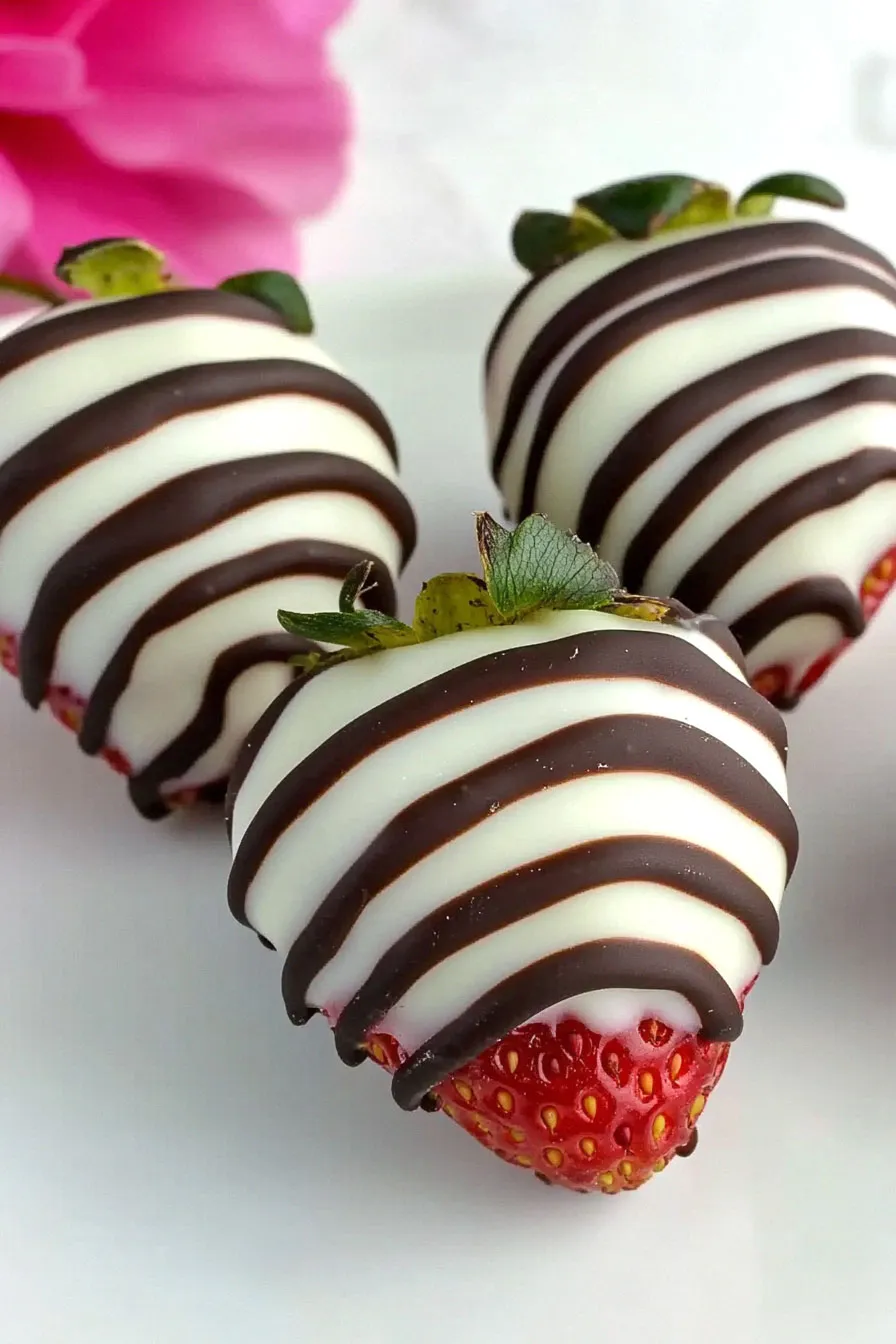 Zebra Print Chocolate Covered Strawberries