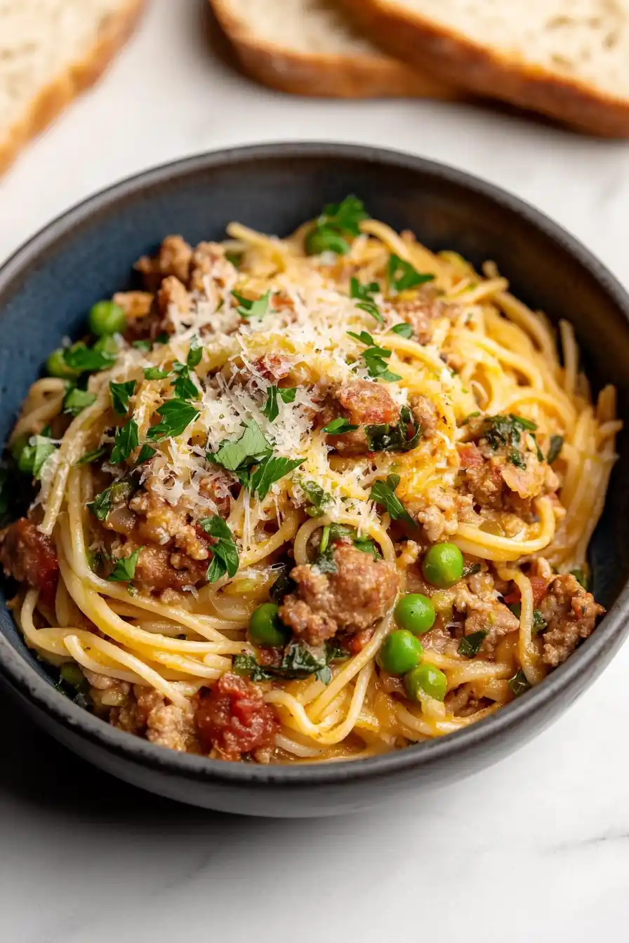 One-Pot Pork Sausage Spaghetti