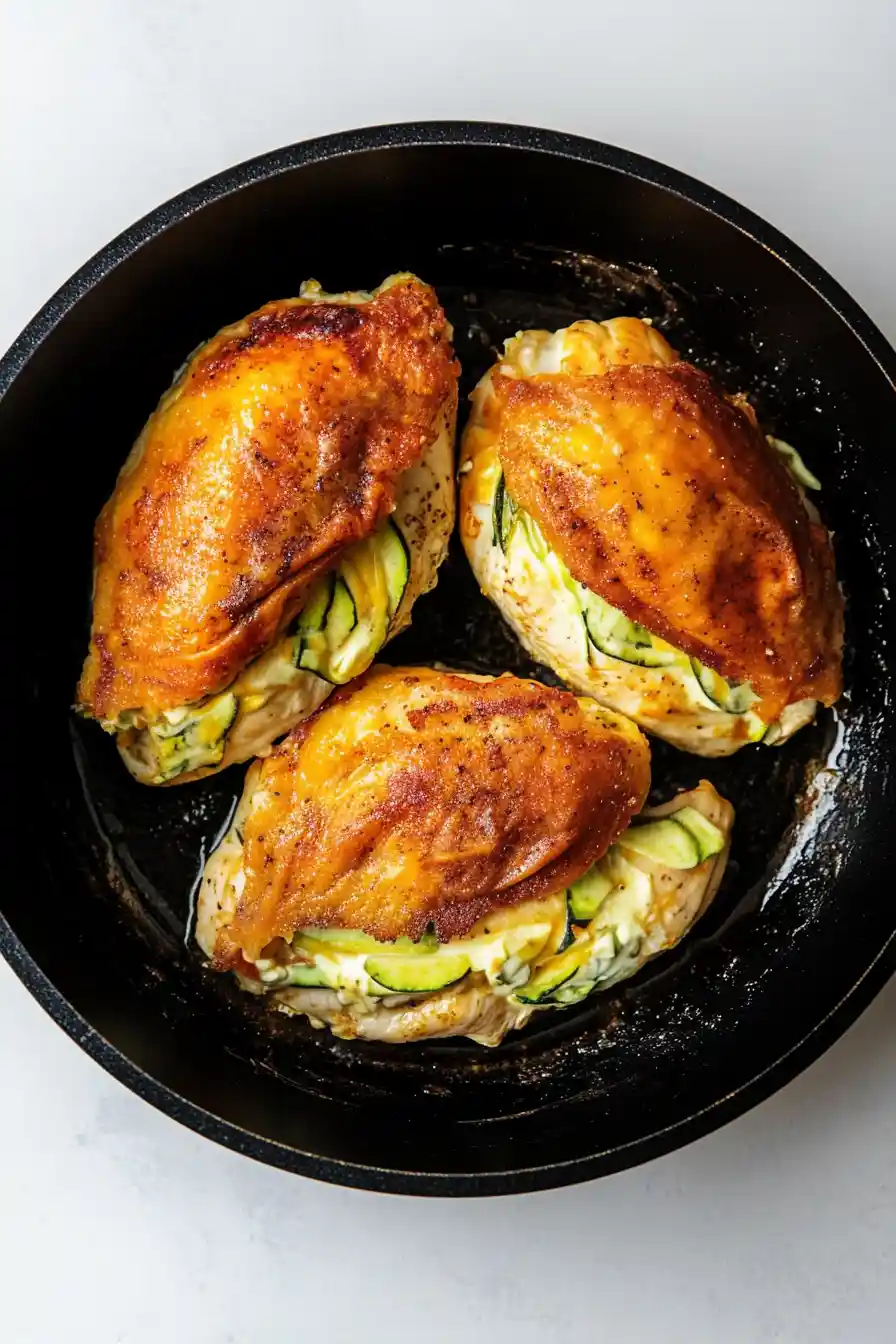 Juicy Cheesy Stuffed Chicken Breast with Zucchini