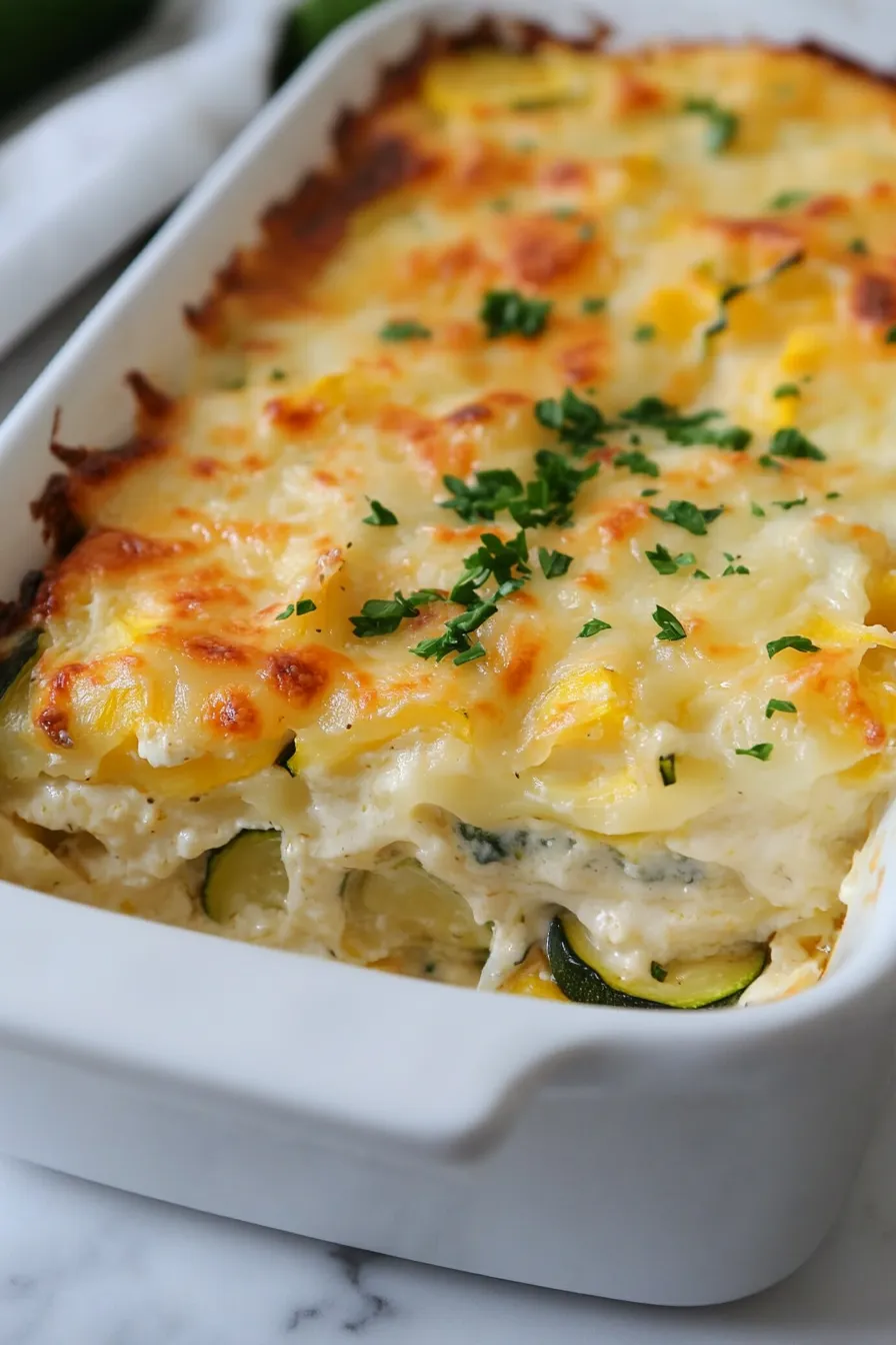 Savory Vegetable Lasagna with Alfredo Sauce