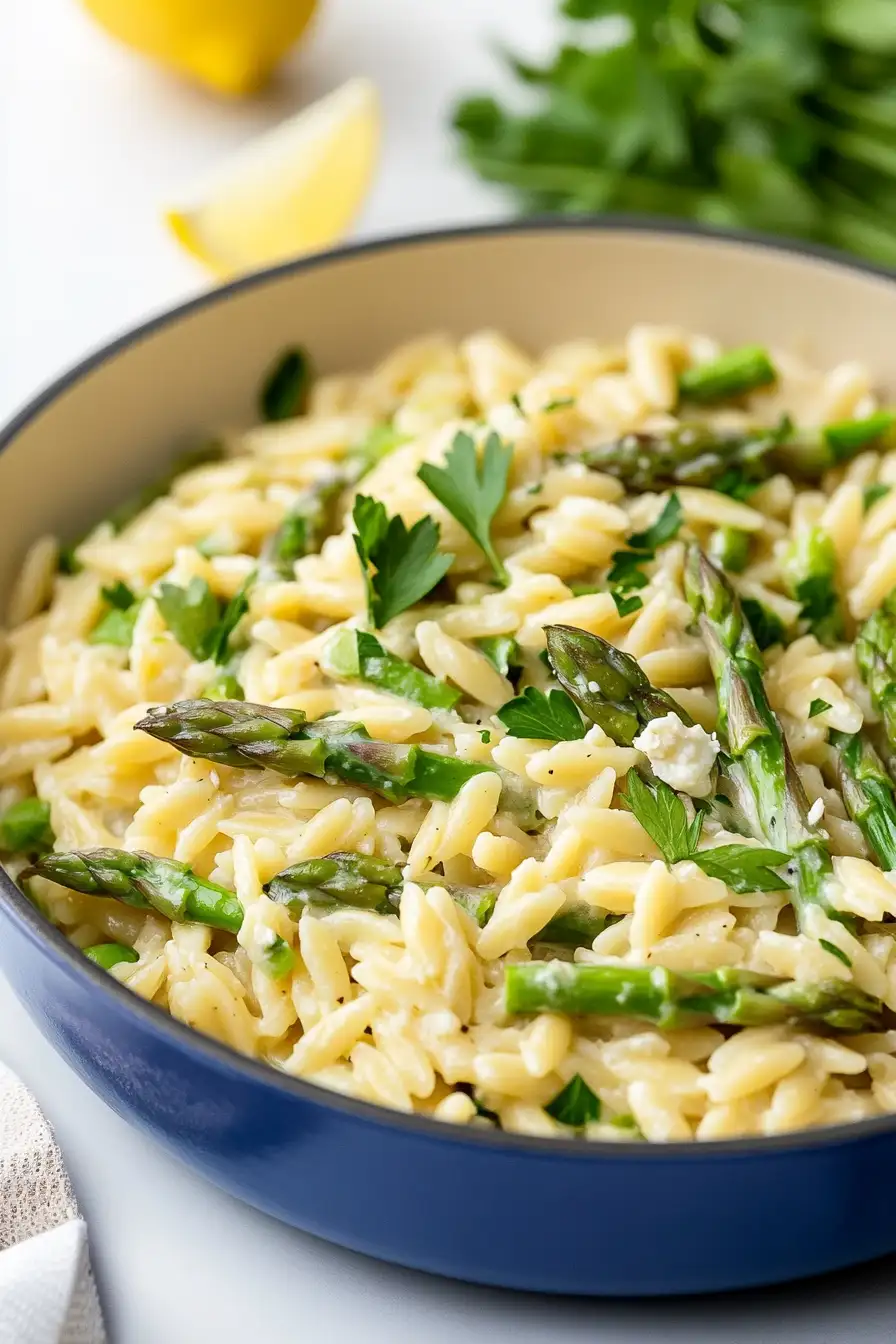Savory Orzo with Asparagus