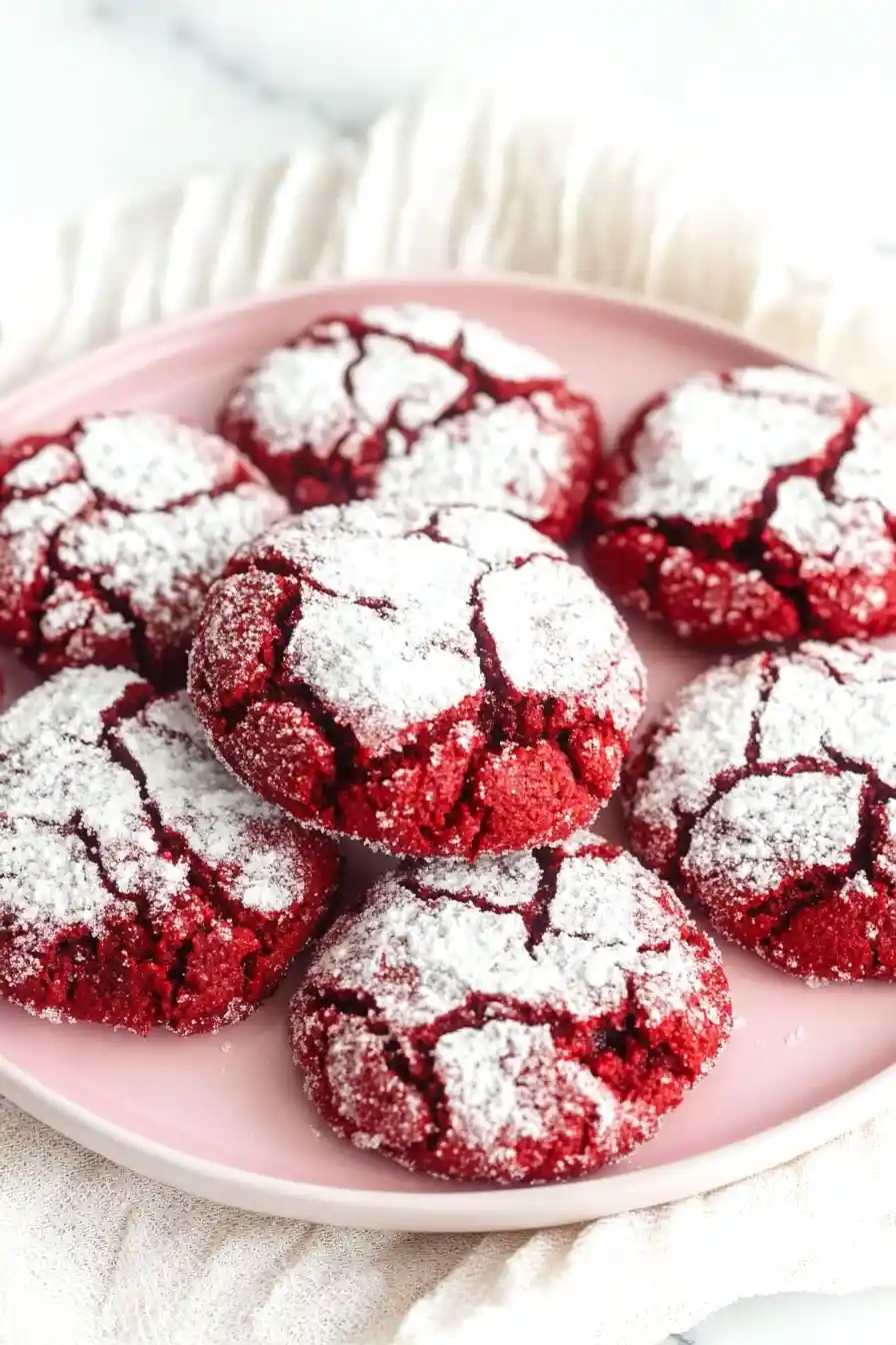 Tasty Red Velvet Cake Mix Crinkle Cookies