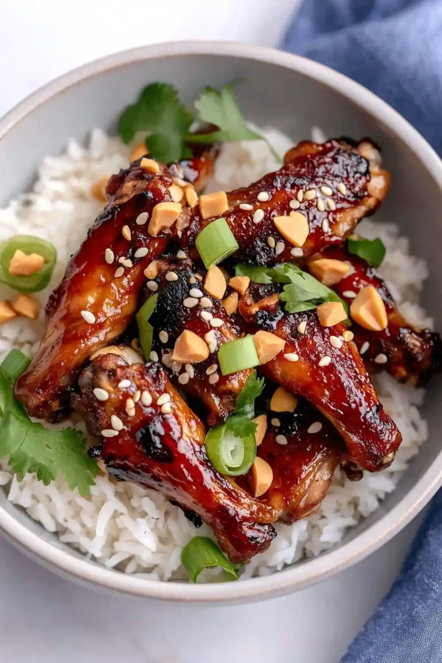 Spicy Chicken Wings with Rice