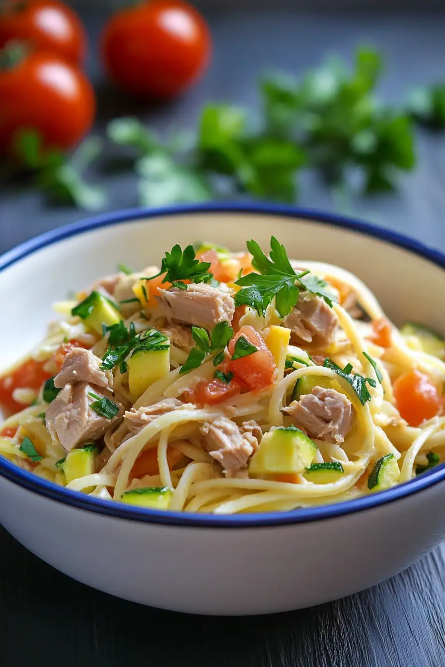 Juicy Tuna Zucchini Pasta