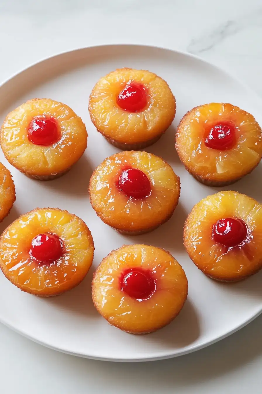 Juicy Mini Pineapple Upside Down Cheesecakes