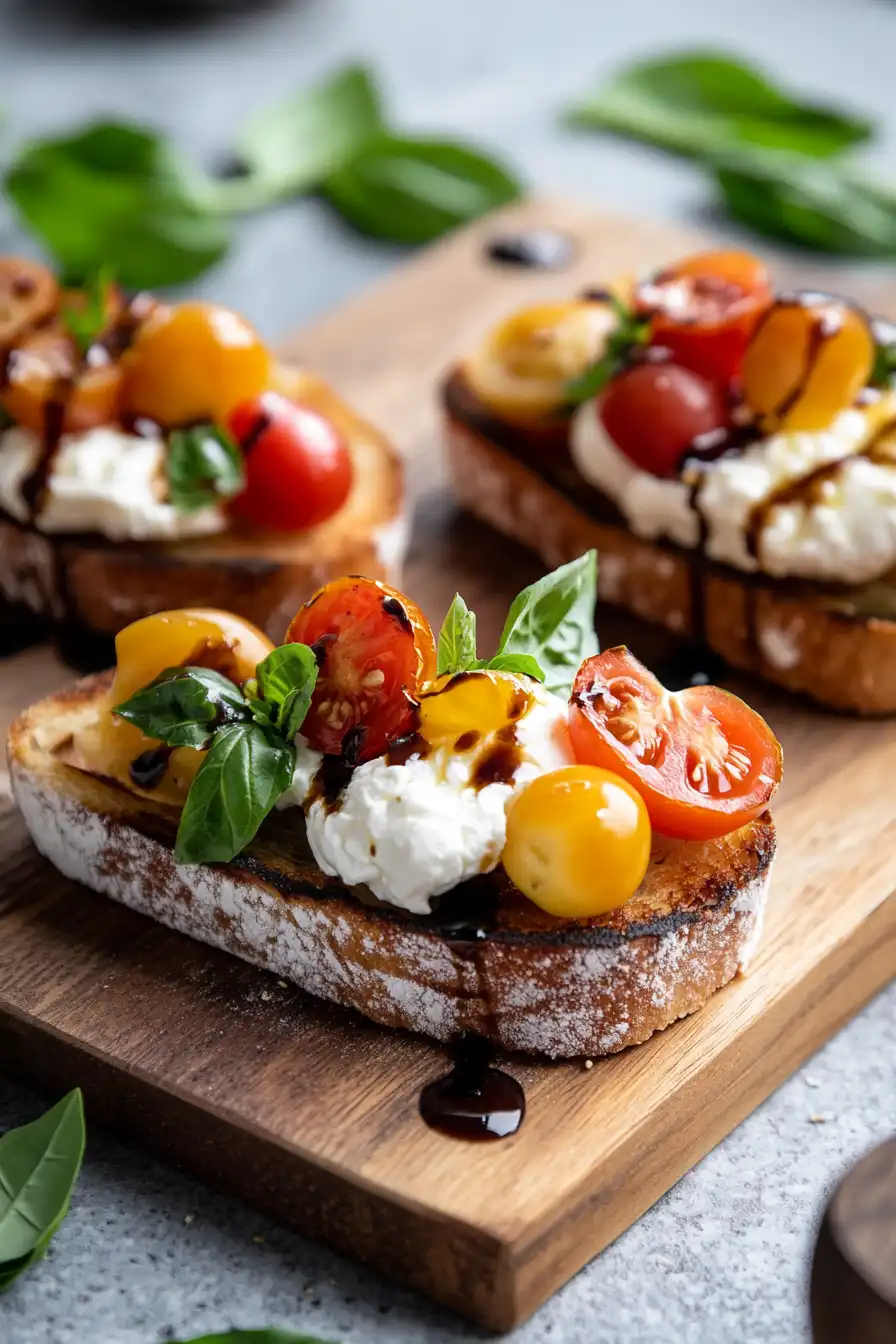 Quick Burrata Bruschetta