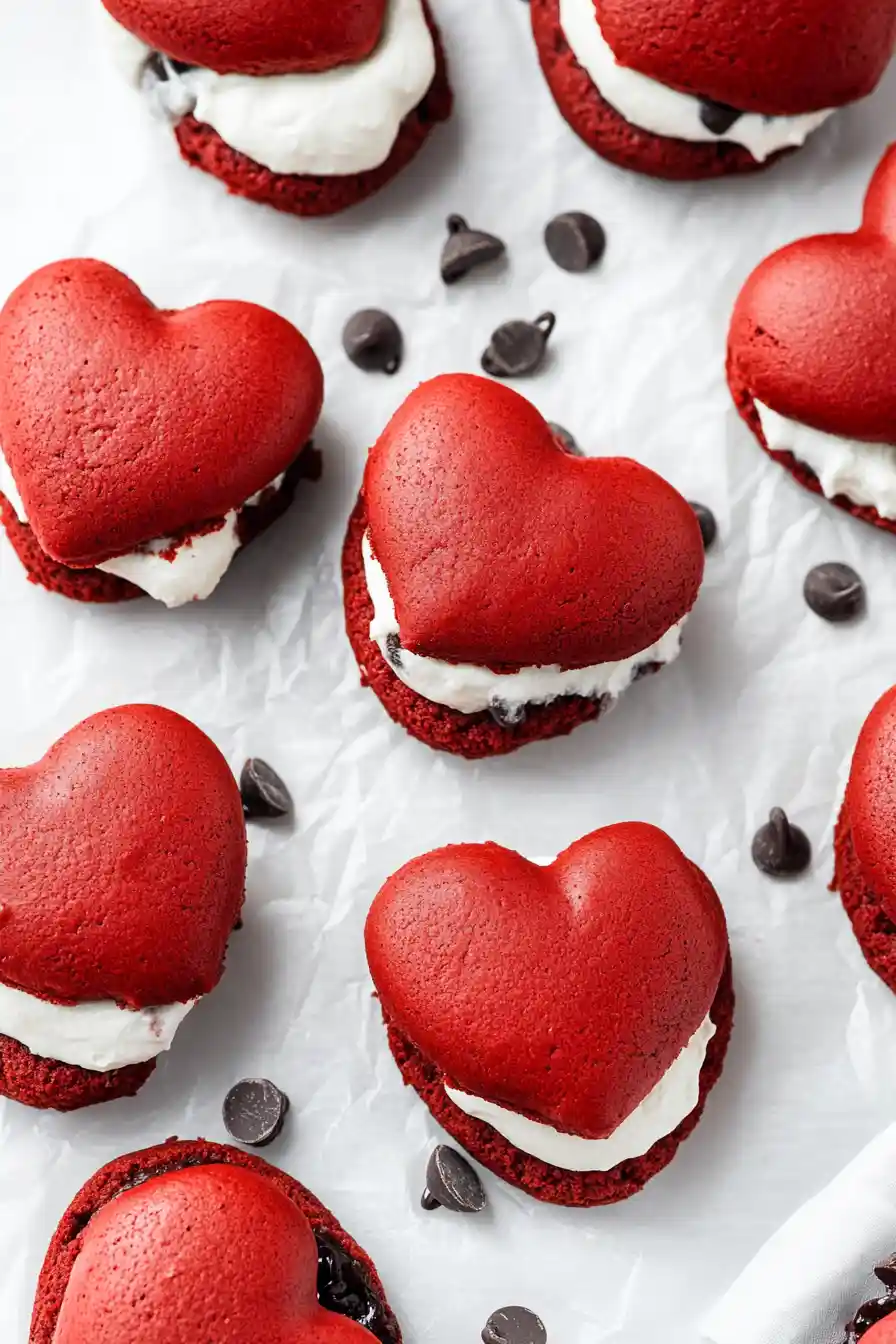 Tasty Chocolate Chip Red Velvet Whoopie Pies