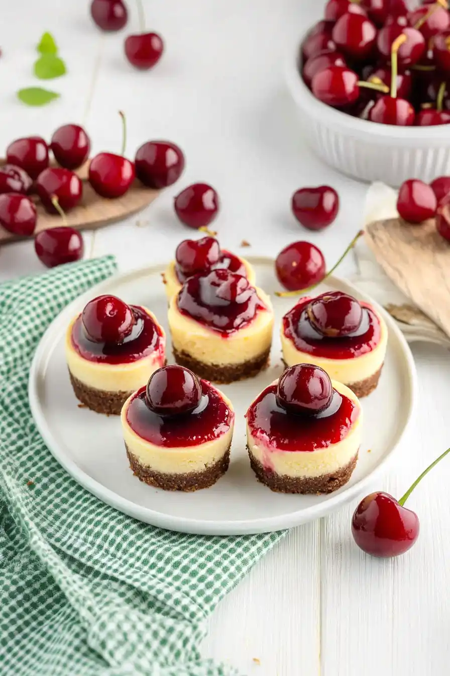 Quick Mini Cherry Cheesecakes