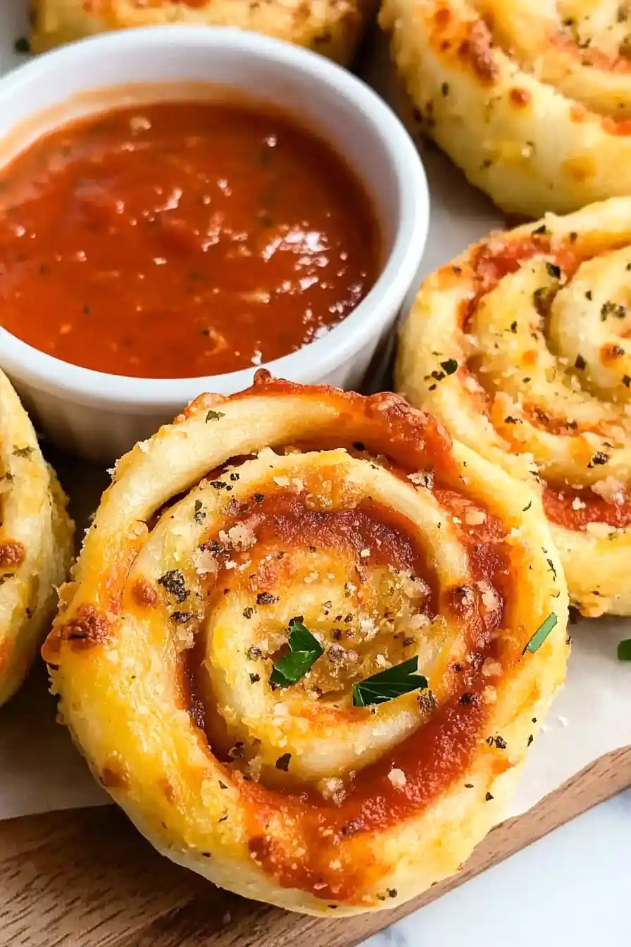Tasty Garlic Pizza Pinwheels