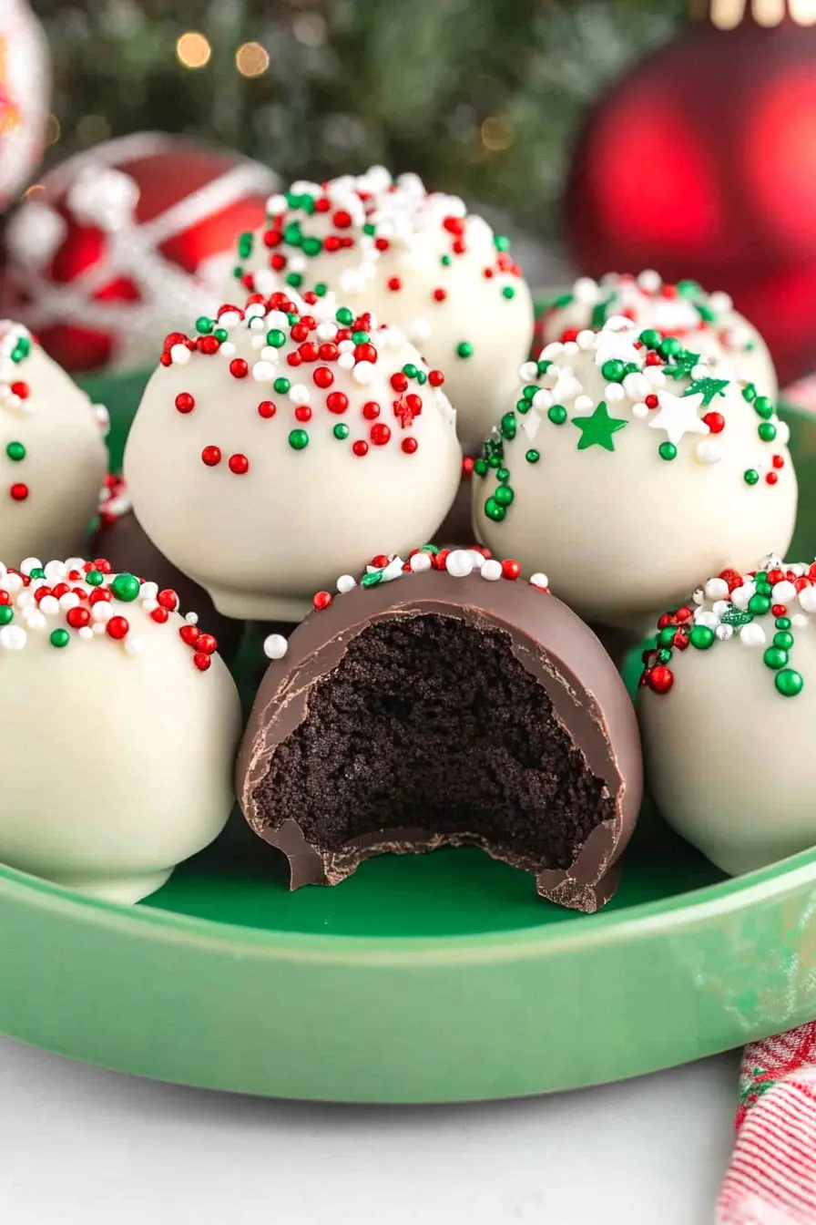 Festive Christmas Ornament Oreo Truffles
