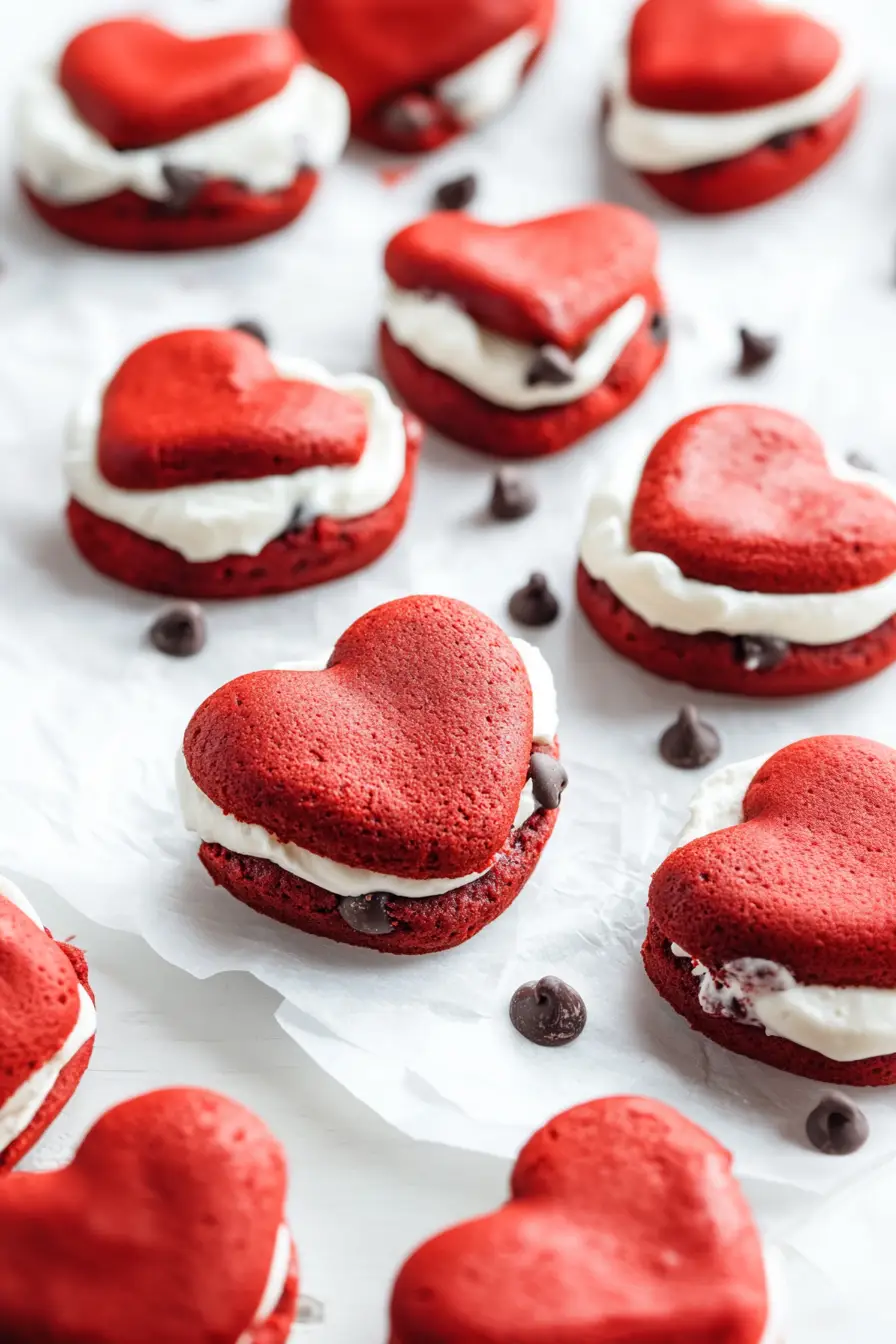 Tasty Chocolate Chip Red Velvet Whoopie Pies