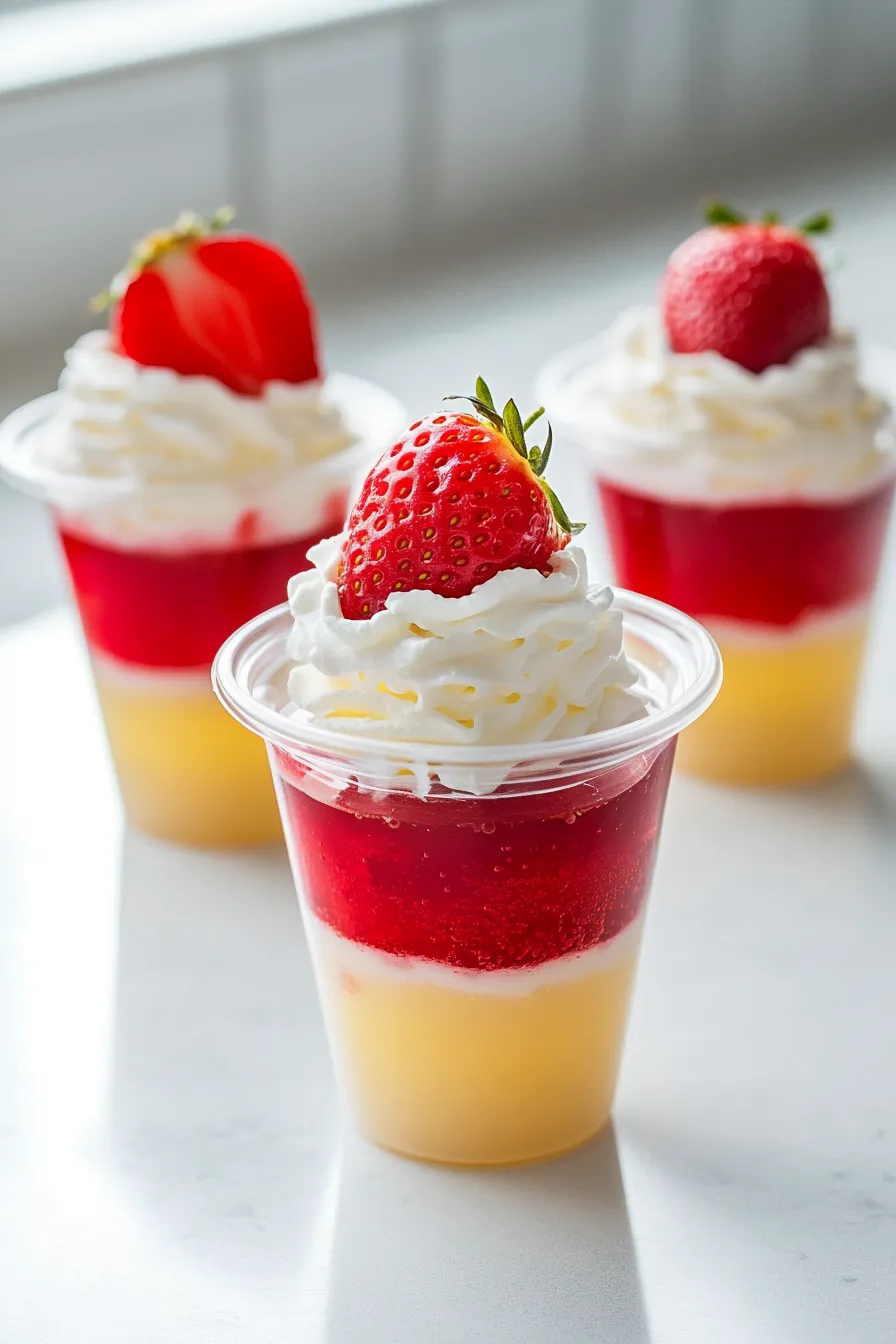 Refreshing Strawberry Shortcake Jello Shots