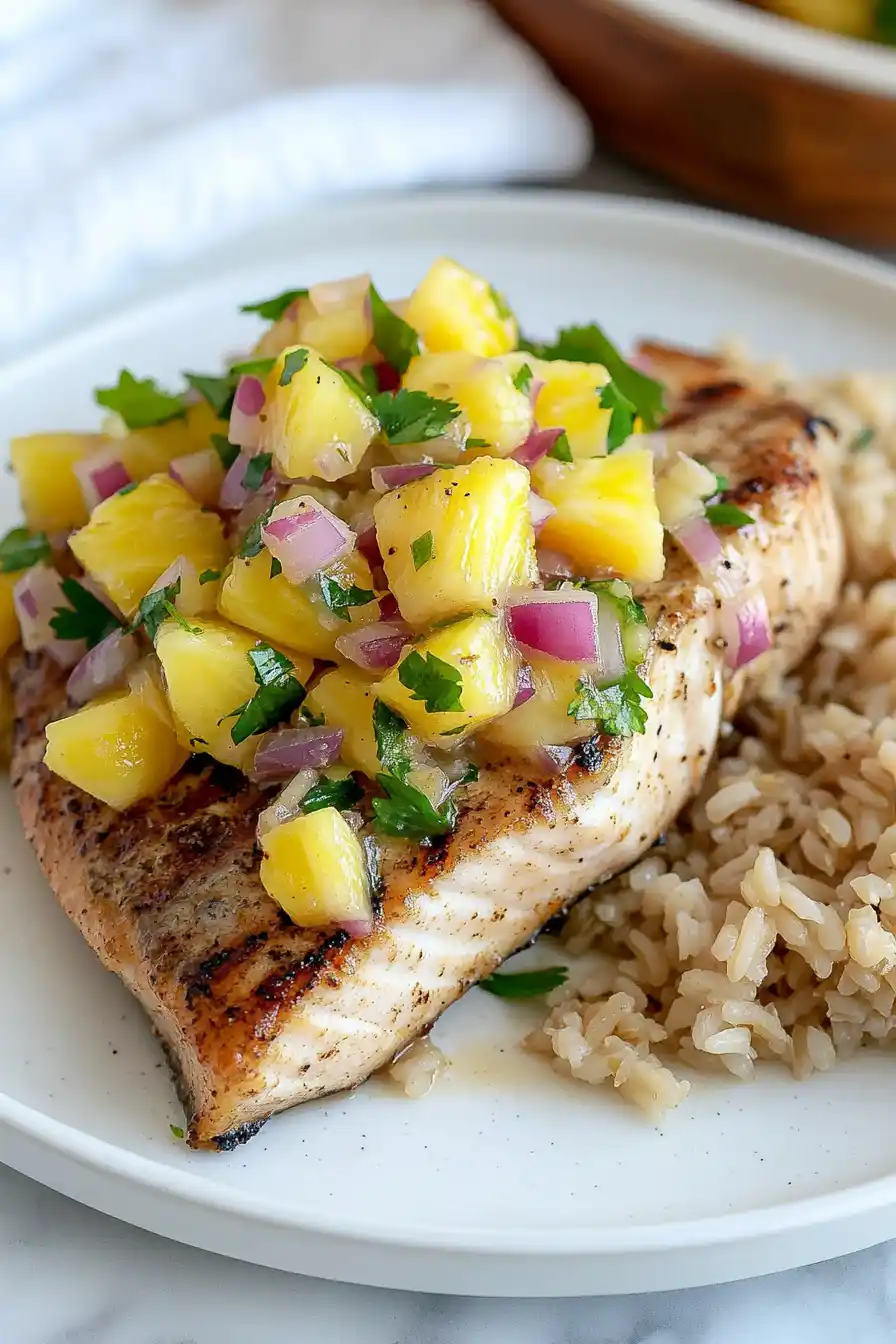 Quick Swordfish with Pineapple Salsa