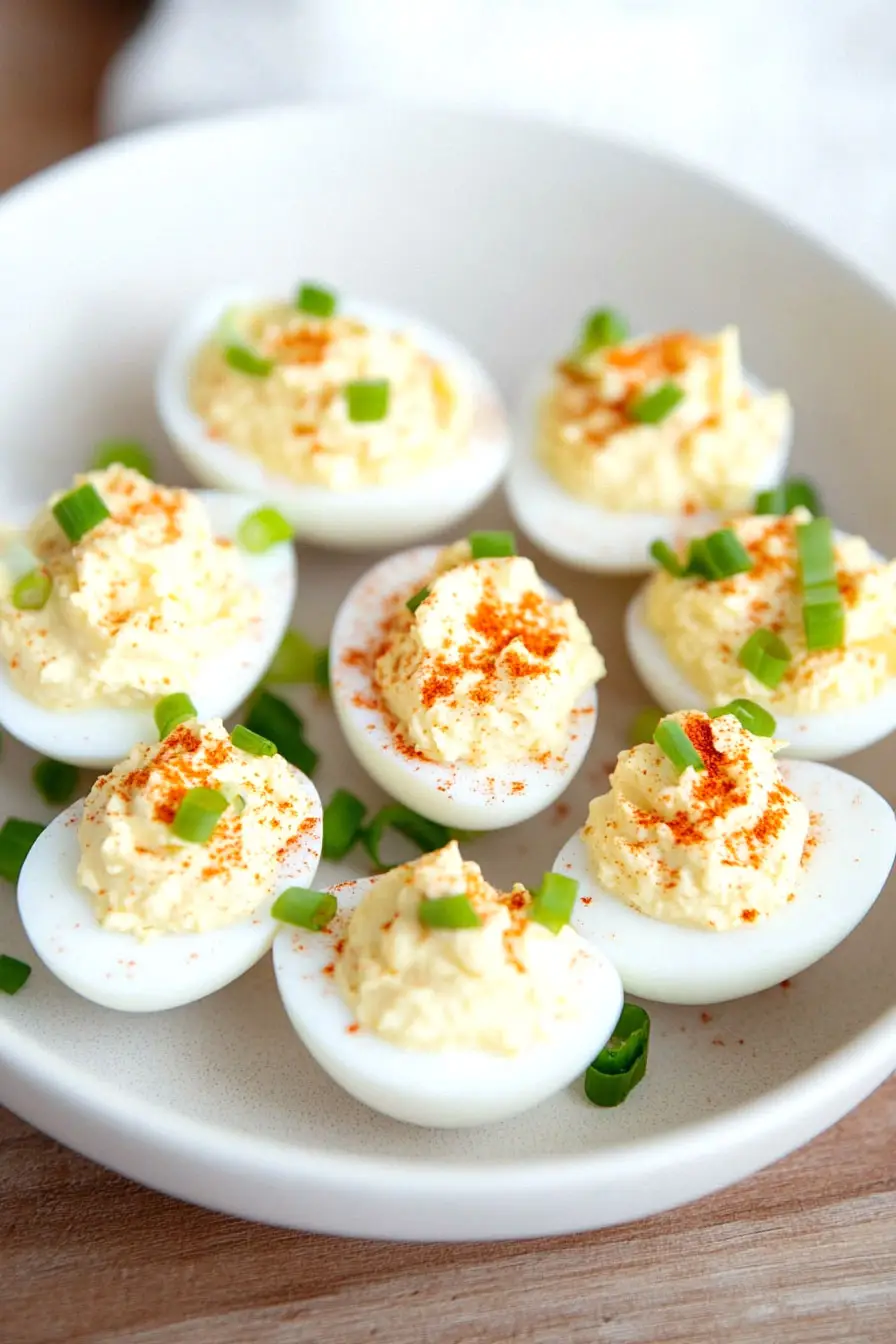 Creamy Deviled Eggs with Green Onions