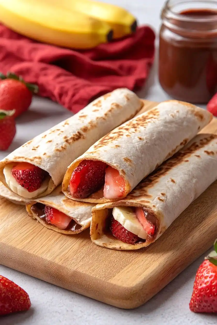 Tasty Strawberry Nutella Tortilla Roll Ups