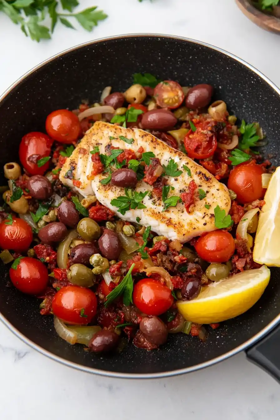 Easy Swordfish Puttanesca