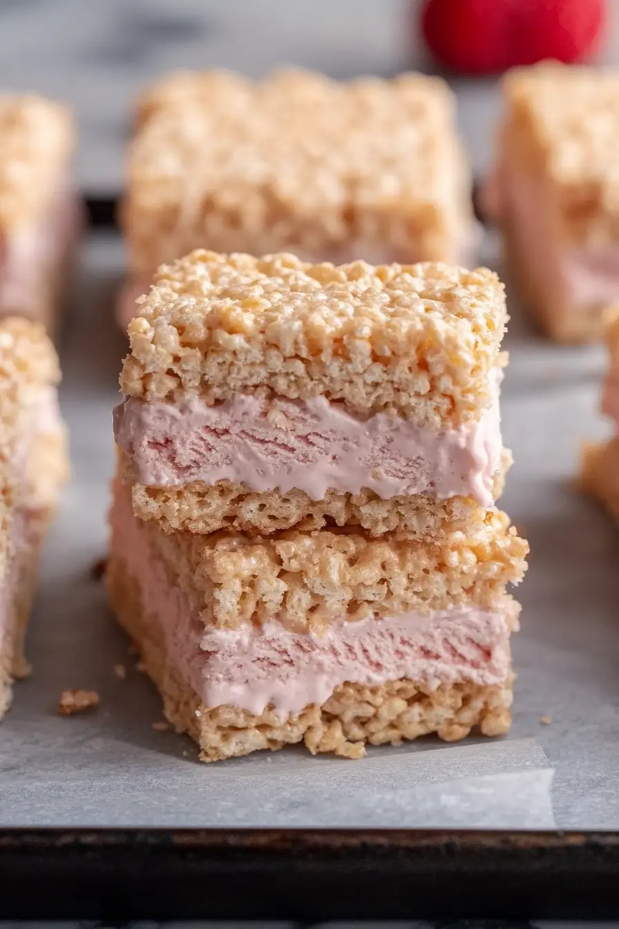 Tasty Rice Krispies Ice Cream Sandwich