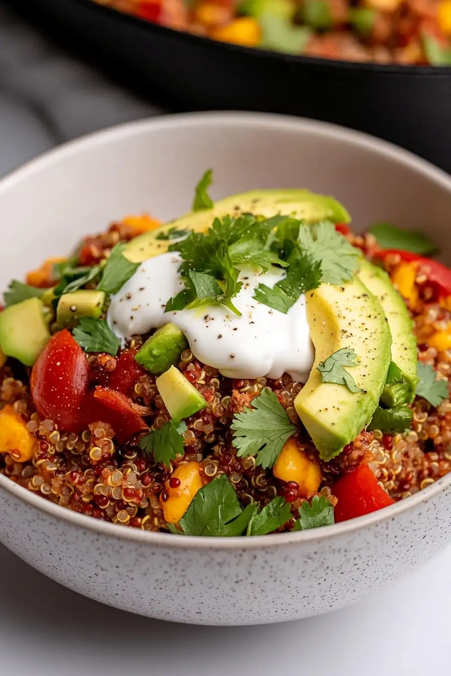 Easy Ground Turkey Quinoa Bowl