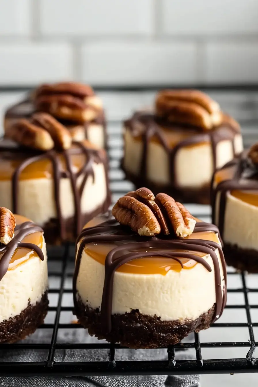 Healthy Mini Turtle Cheesecakes