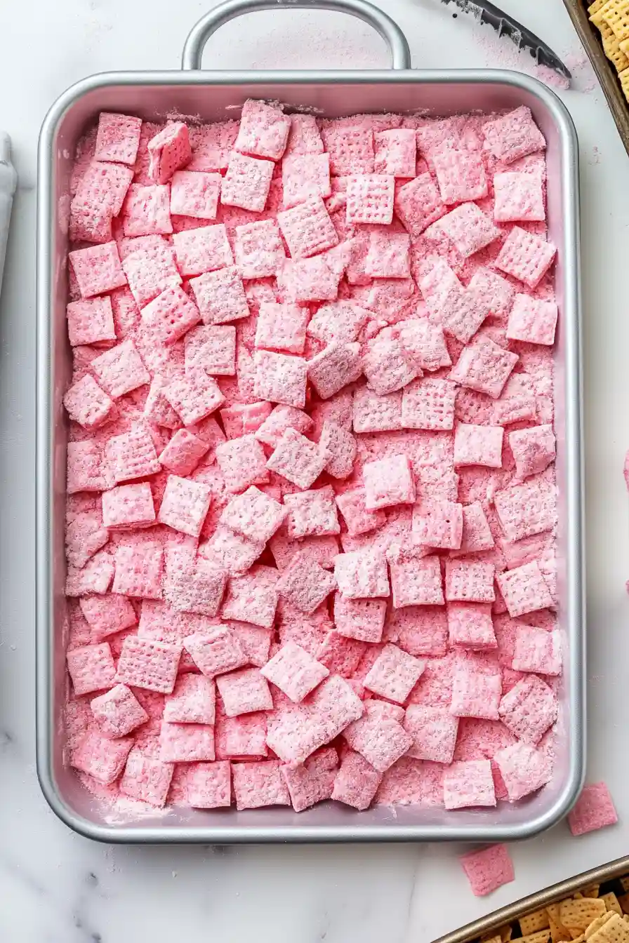 Easy Strawberry Shortcake Puppy Chow