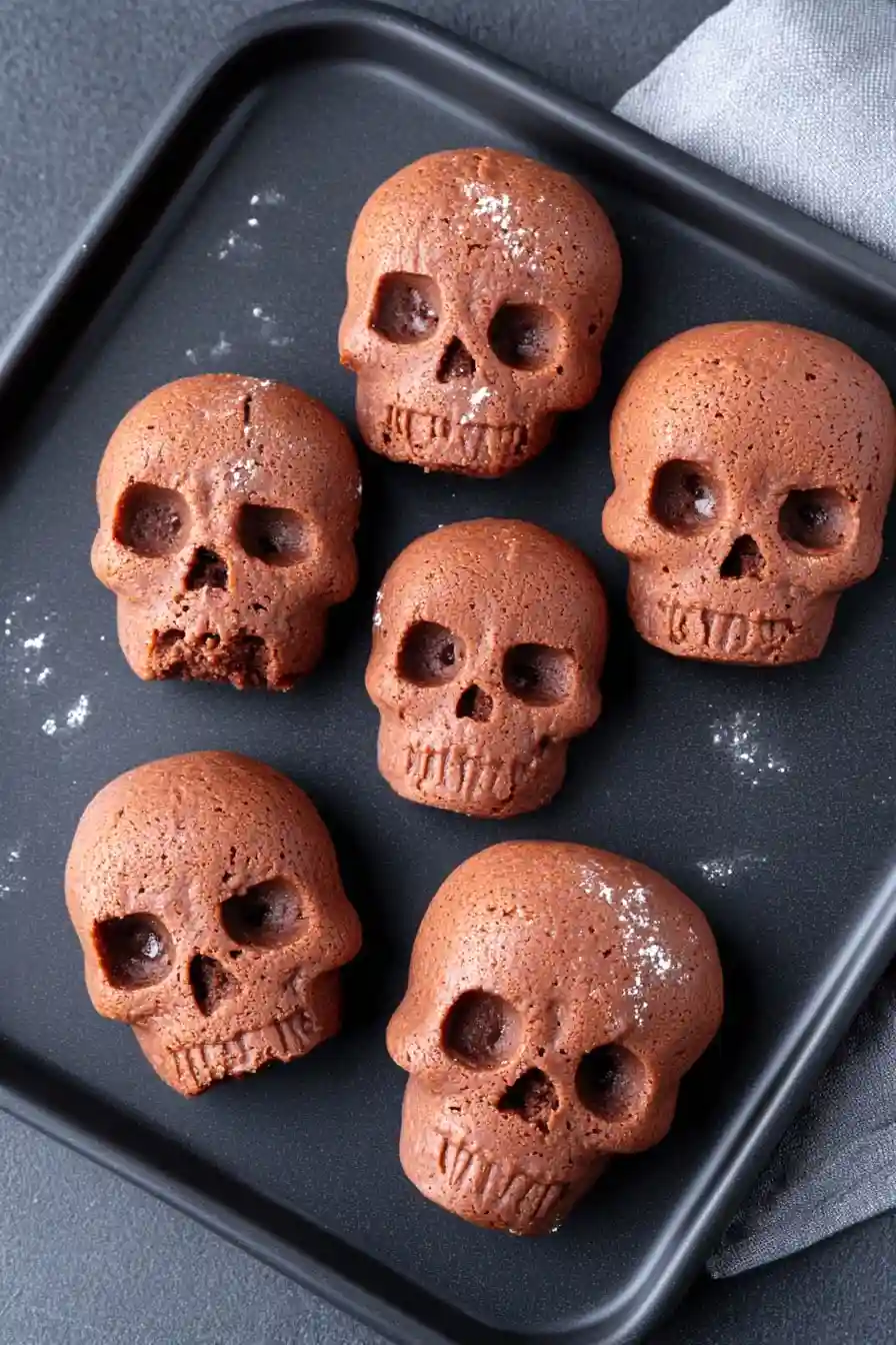 Quick Chocolate Lava Skull Cakes