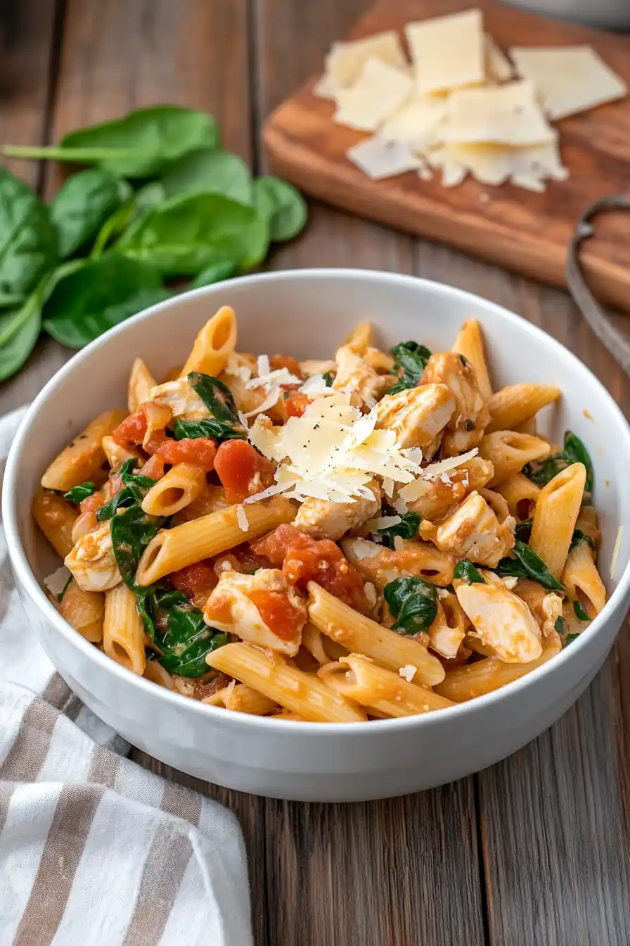 Flavorful Spinach Chicken Pasta