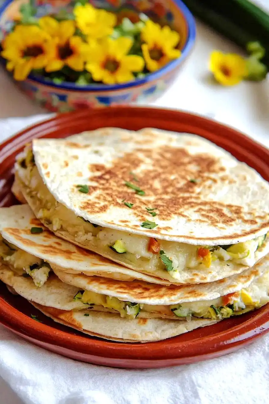Healthy Zucchini Flower Quesadillas