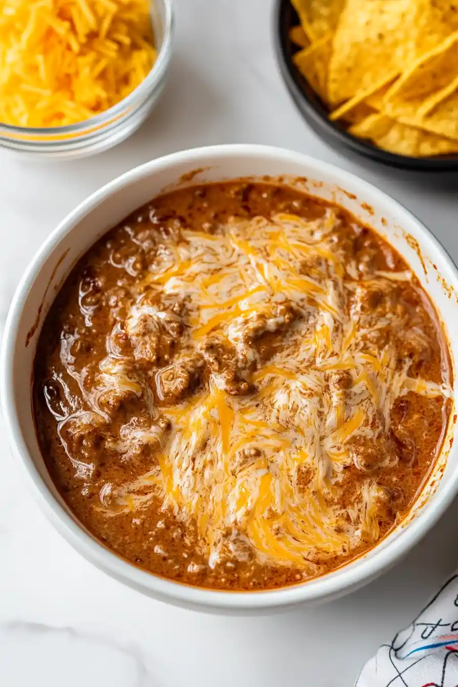 Warm Microwave Chili Cream Cheese Dip