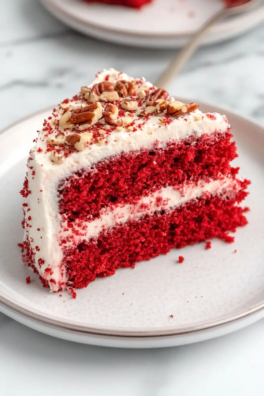 Classic Red Velvet Cake with Pecans
