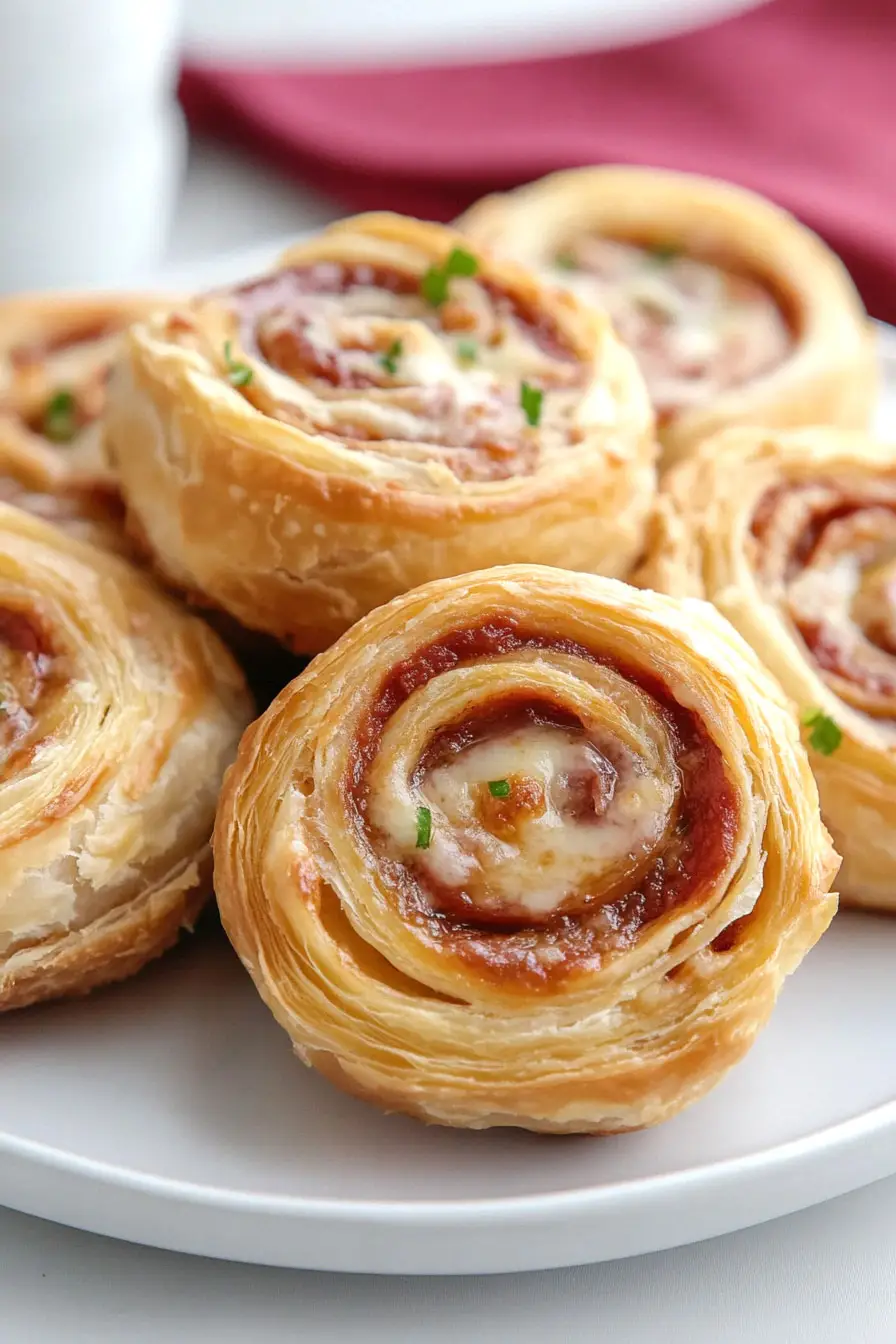 Savory Puff Pastry Pizza Pinwheels