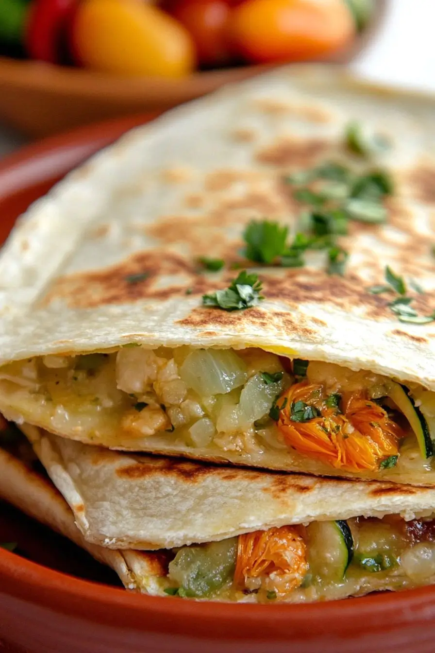 Healthy Zucchini Flower Quesadillas