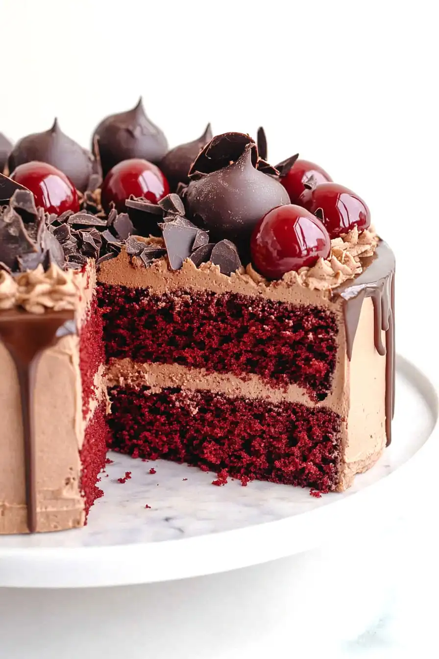 Moist Red Velvet Cake with Chocolate Frosting