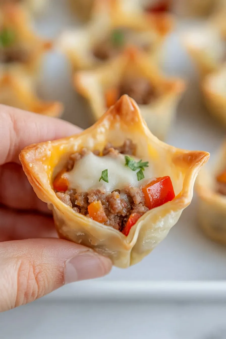 Delicious Pork Sausage Wonton Cups