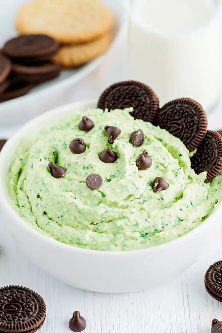 Delicious Mint Chocolate Chip Cookie Dough Dip