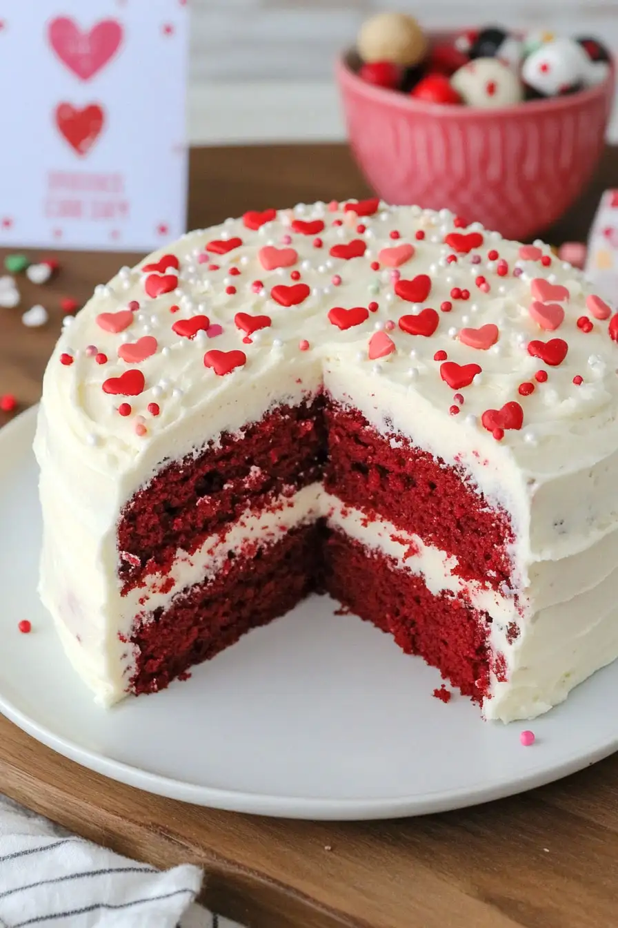 Decadent Valentine's Day Red Velvet Cake
