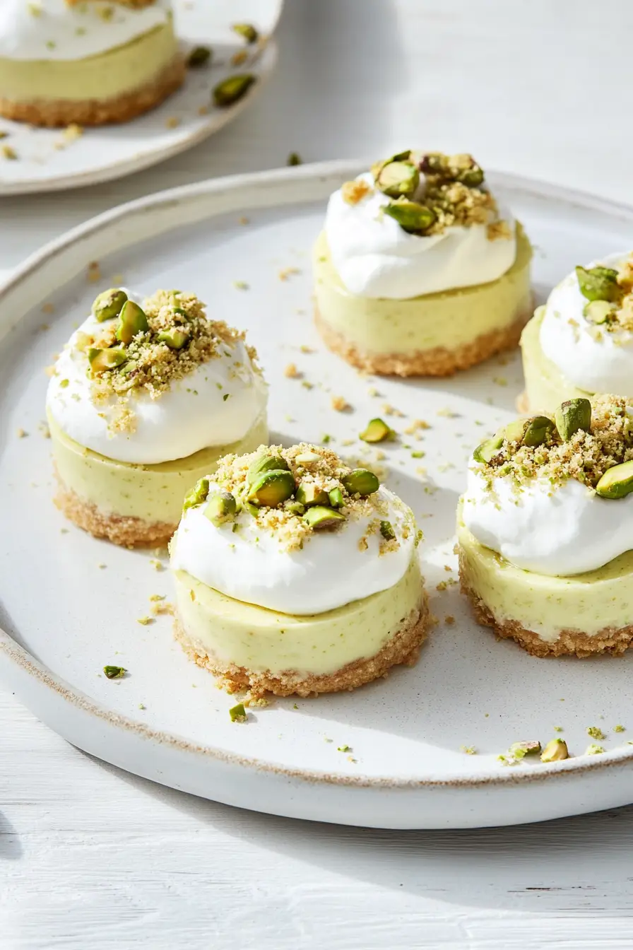 Healthy Mini Pistachio Cheesecakes