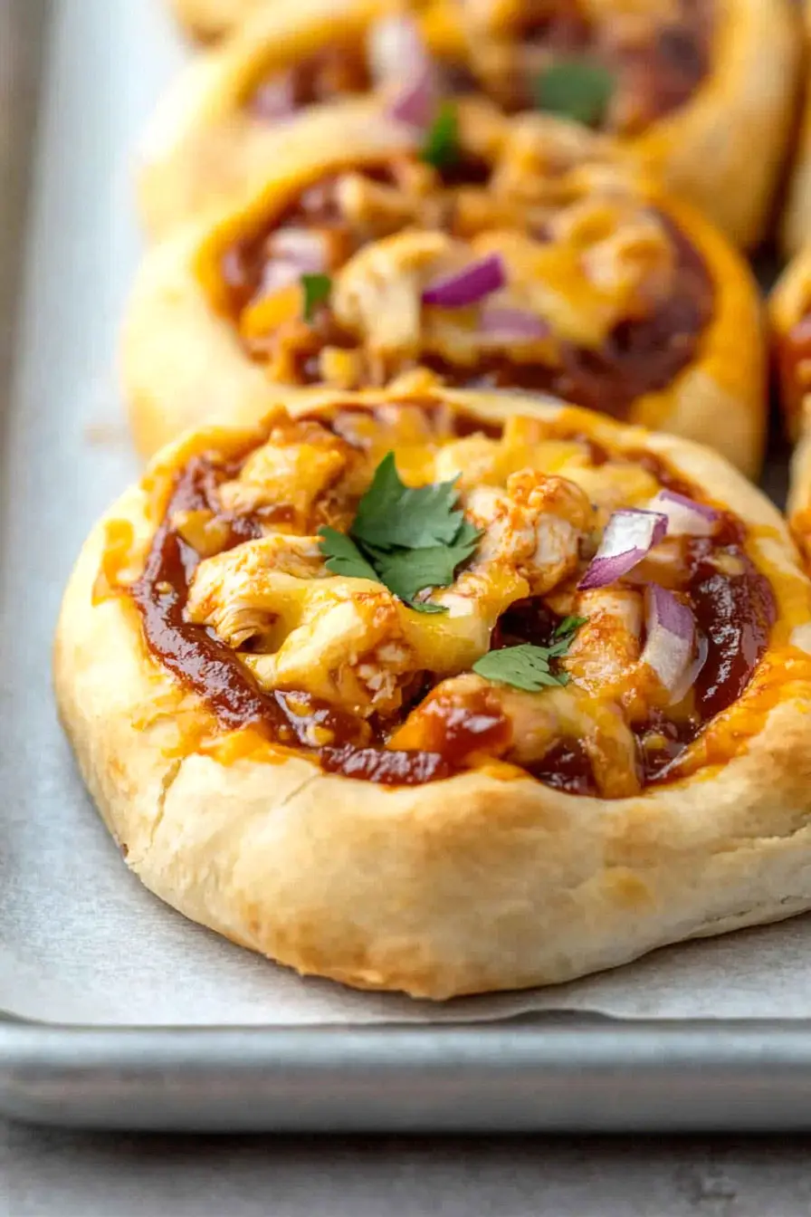 Quick BBQ Chicken Pizza Pinwheels