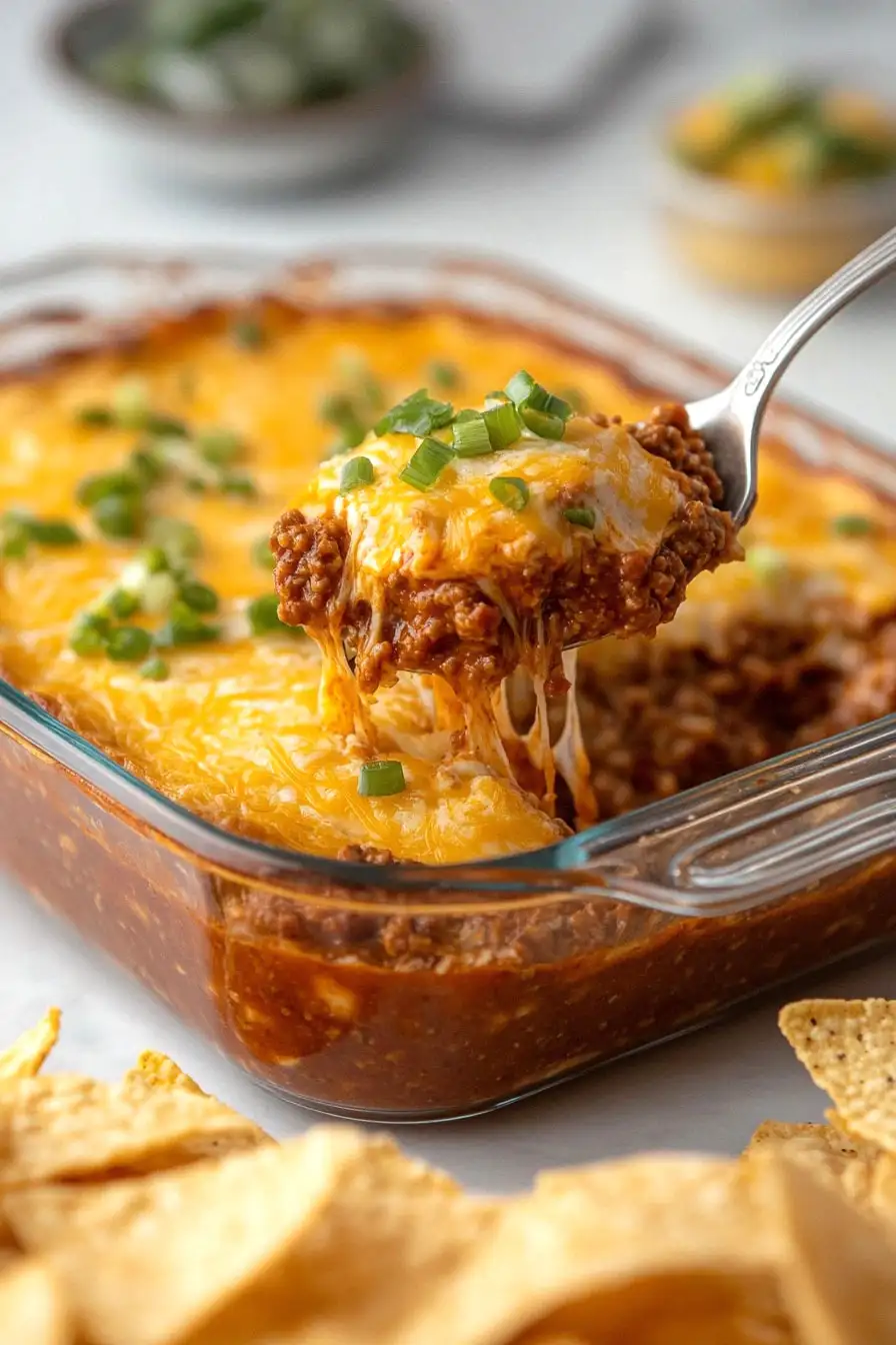 Healthy 5 Layer Cream Cheese Chili Dip