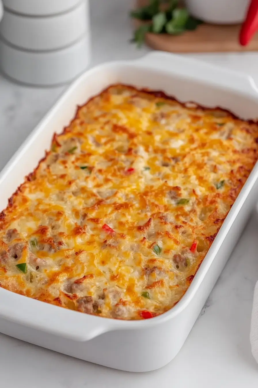 Delicious Pork Sausage Hashbrown Casserole