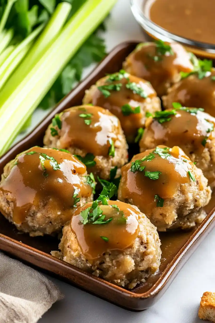 Healthy Turkey and Stuffing Meatballs
