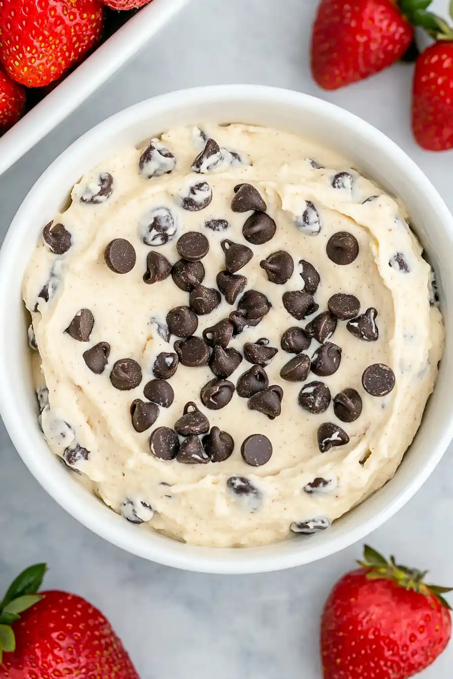 Healthy Chocolate Chip Cookie Dough Fruit Dip