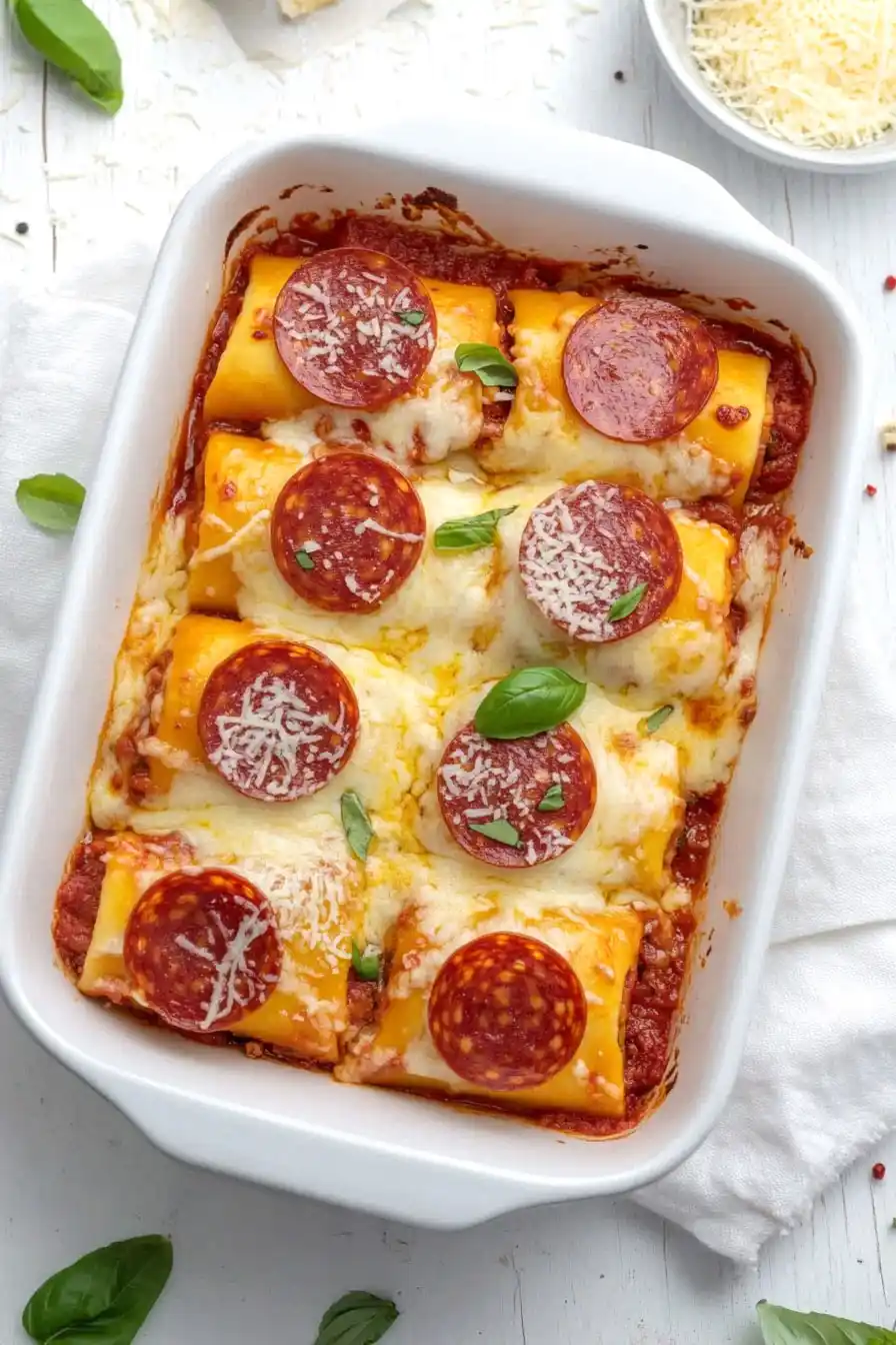 Savory Pizza Lasagna Roll Ups