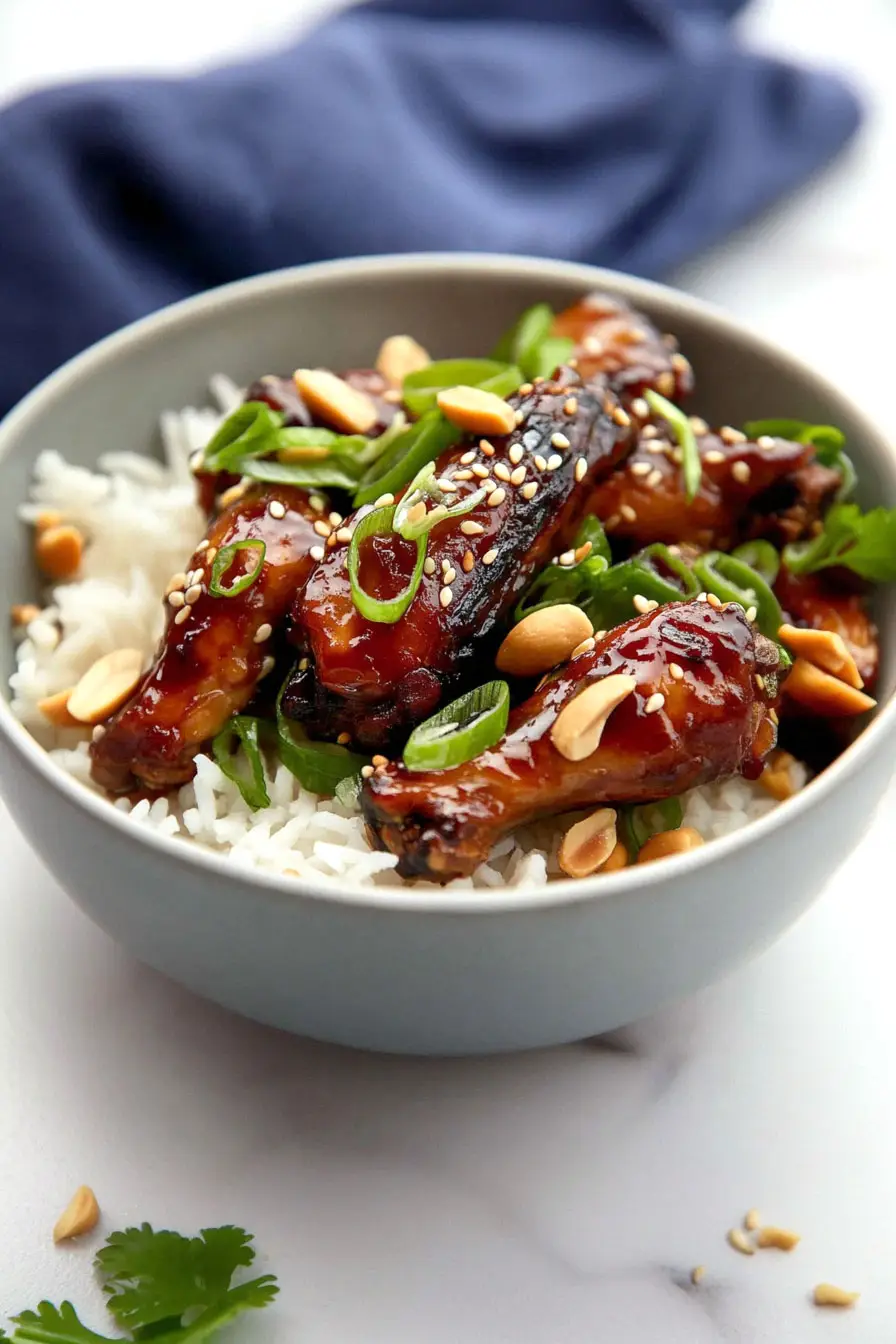 Spicy Chicken Wings with Rice