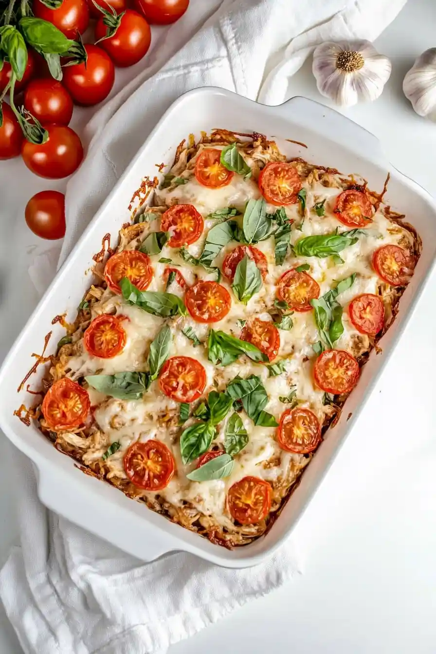 Juicy Bruschetta Chicken Casserole