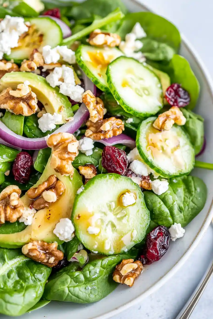 Simple Spinach Salad with Goat Cheese