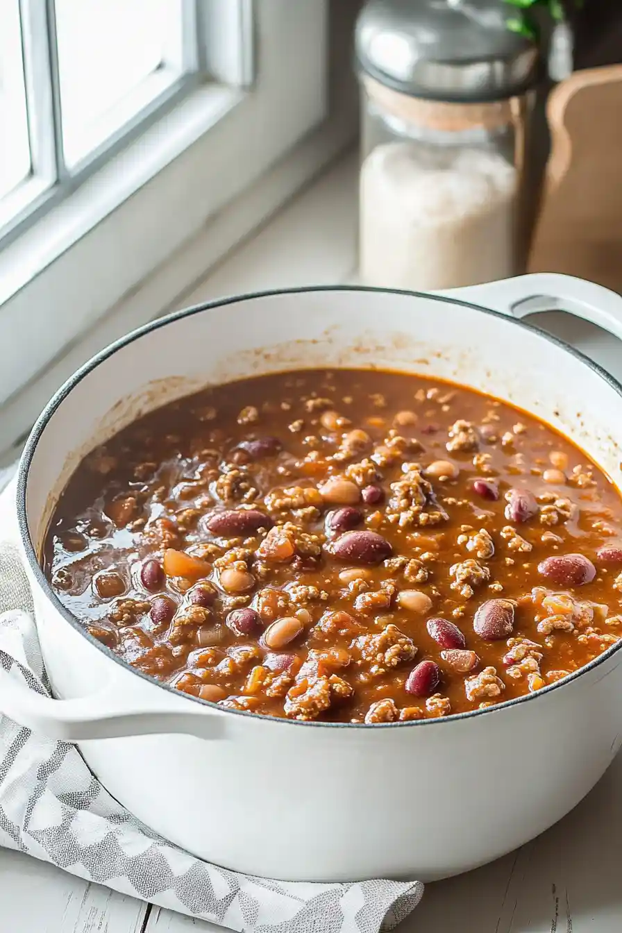 Hearty Ground Beef and Sausage Chili