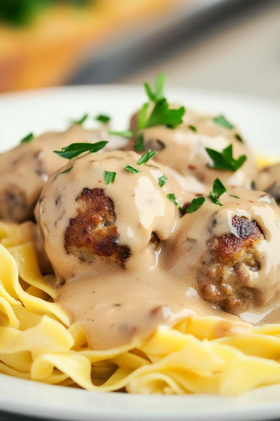 Best Turkey Meatballs in Cream Sauce