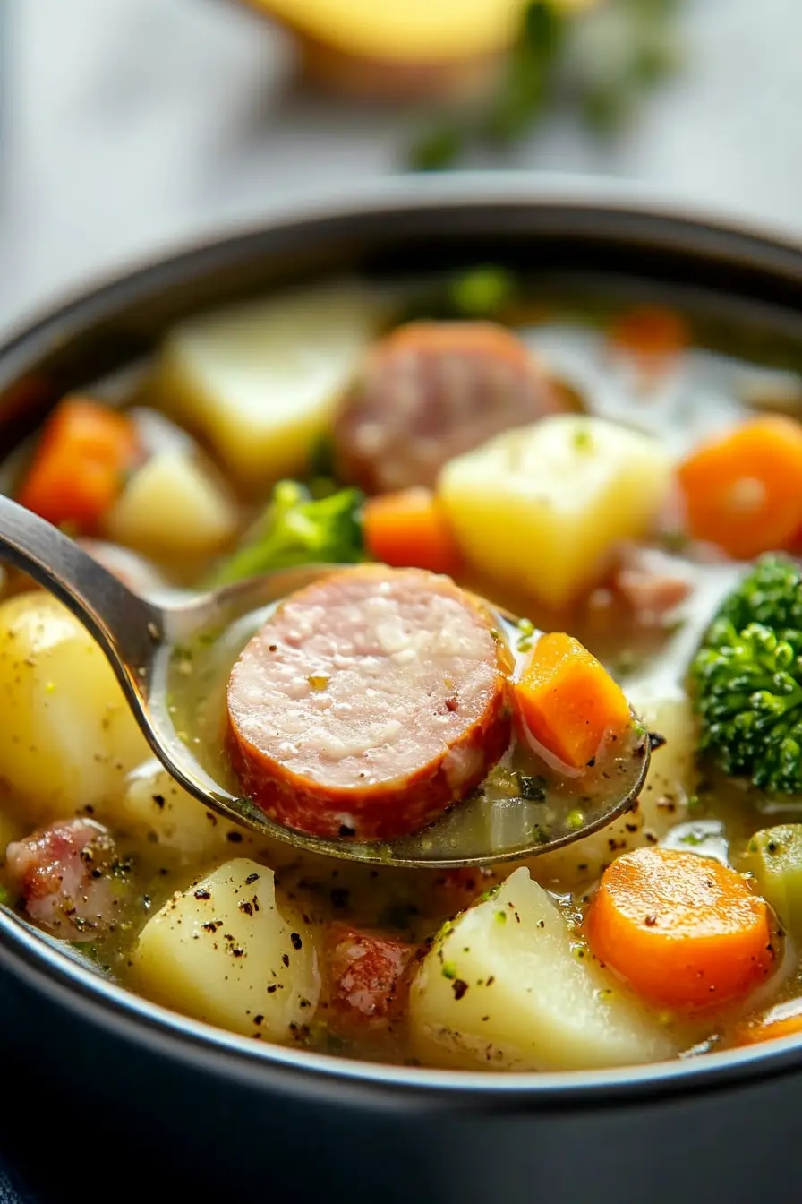 Healthy Pork Sausage Vegetable Soup