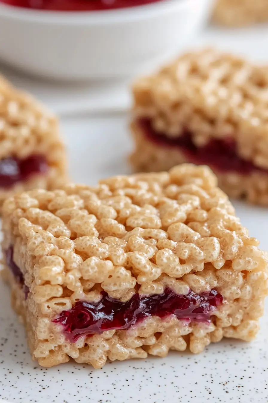 Sweet Peanut Butter and Jelly Rice Krispies